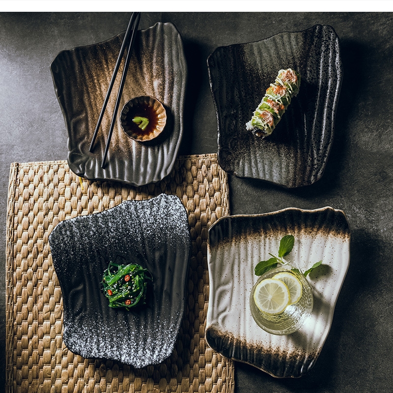Home Cooking Dishes - 1PCS 10-inch ceramic sushi Japanese-style irregular
