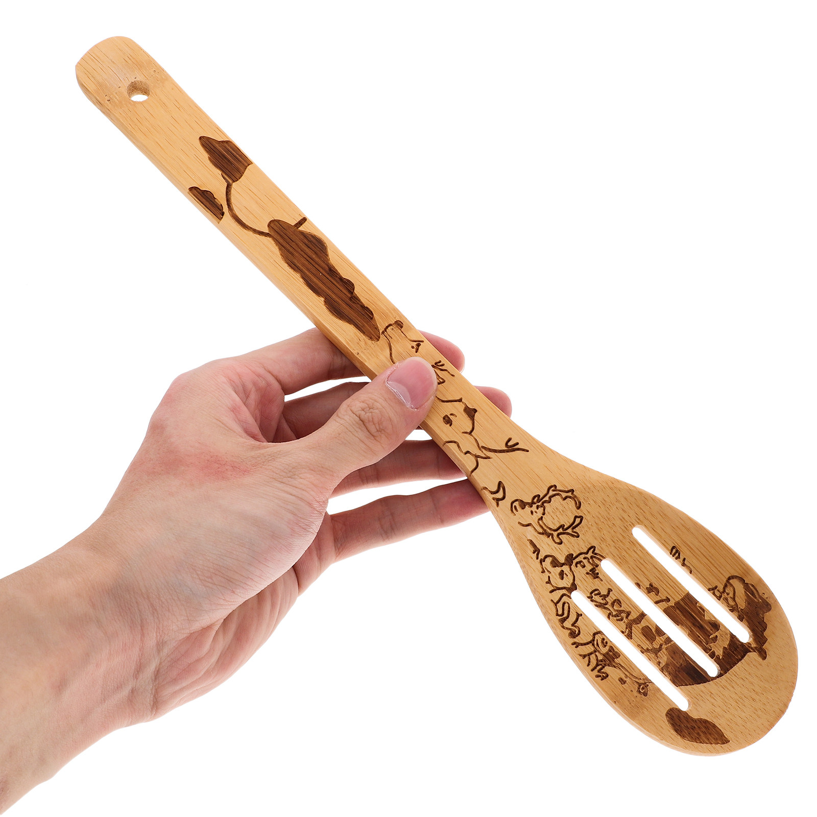 Home Cooking Utensil Set - 5 Pieces Wooden Spoon Set Bamboo