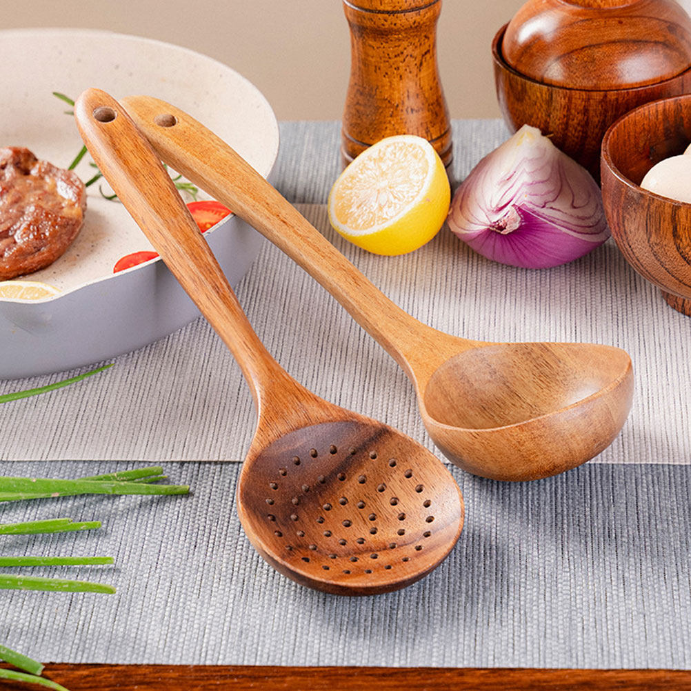 1Set Wooden Spoon Utensil Set  - Home Cooking Utensil Set ulasan dan harga