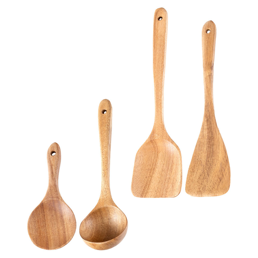 1Set Wooden Spoon Utensil Set  - Home Cooking Utensil Set ulasan dan harga
