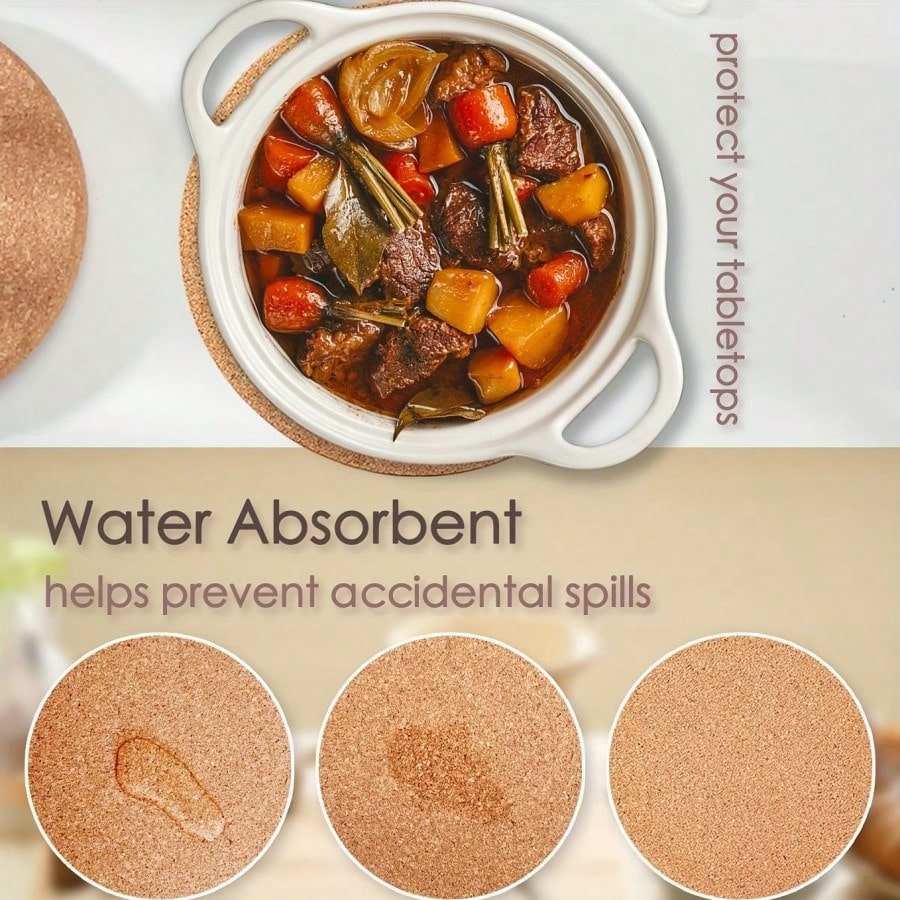 1pc Thick Round Soft Cork Triv - Home Cooking Dishes ulasan dan harga