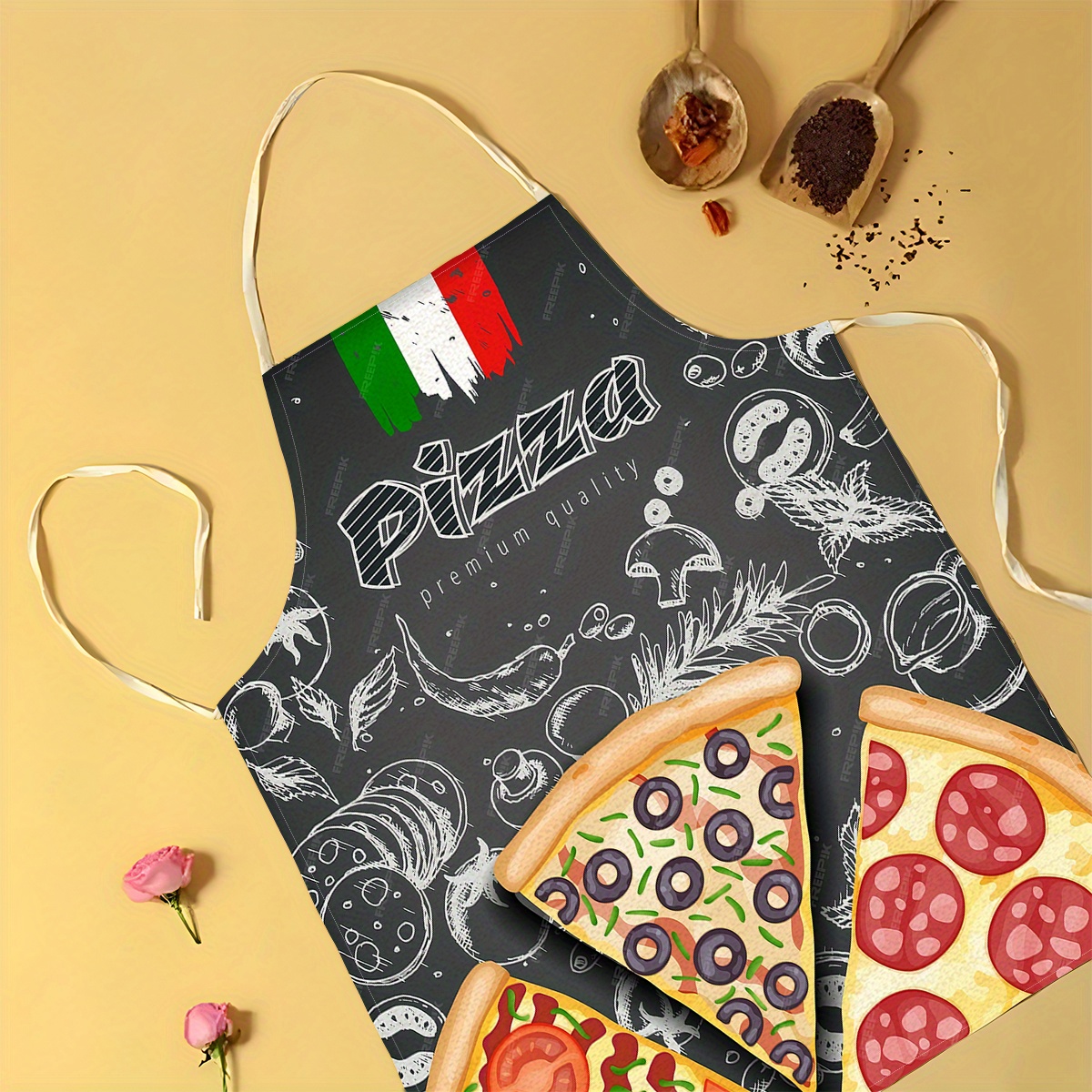 Linen Apron Pizza Italian Food - Home Cooking Ideas ulasan dan harga