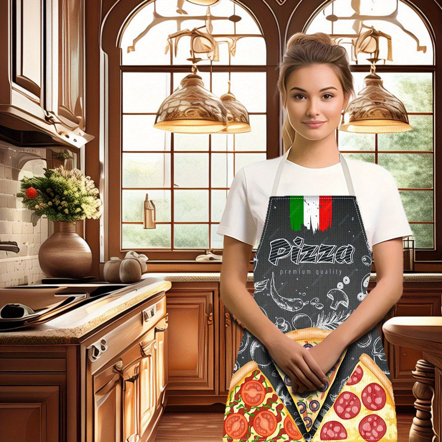 Linen Apron Pizza Italian Food - Home Cooking Ideas ulasan dan harga