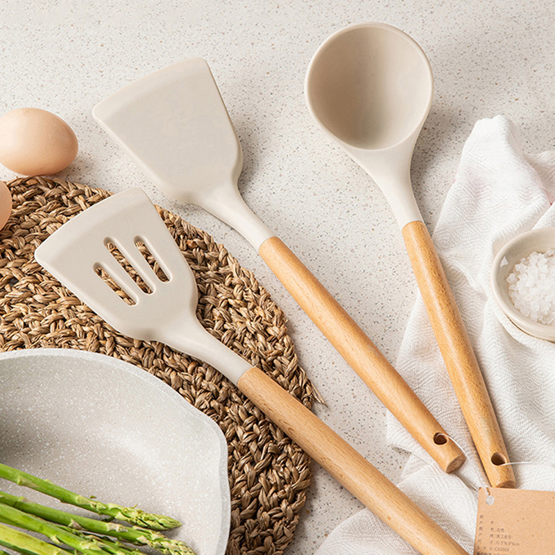 Heat Resistant Wooden Handle S - Home Cooking Utensil Set ulasan dan harga