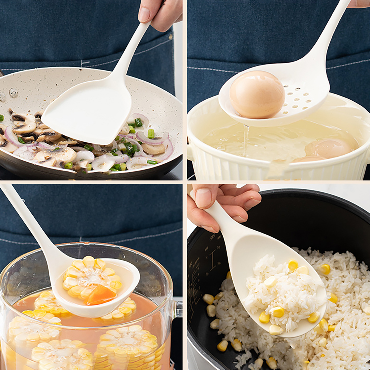4pcs Silicone Kitchenware Uten - Home Cooking Utensil Set ulasan dan harga