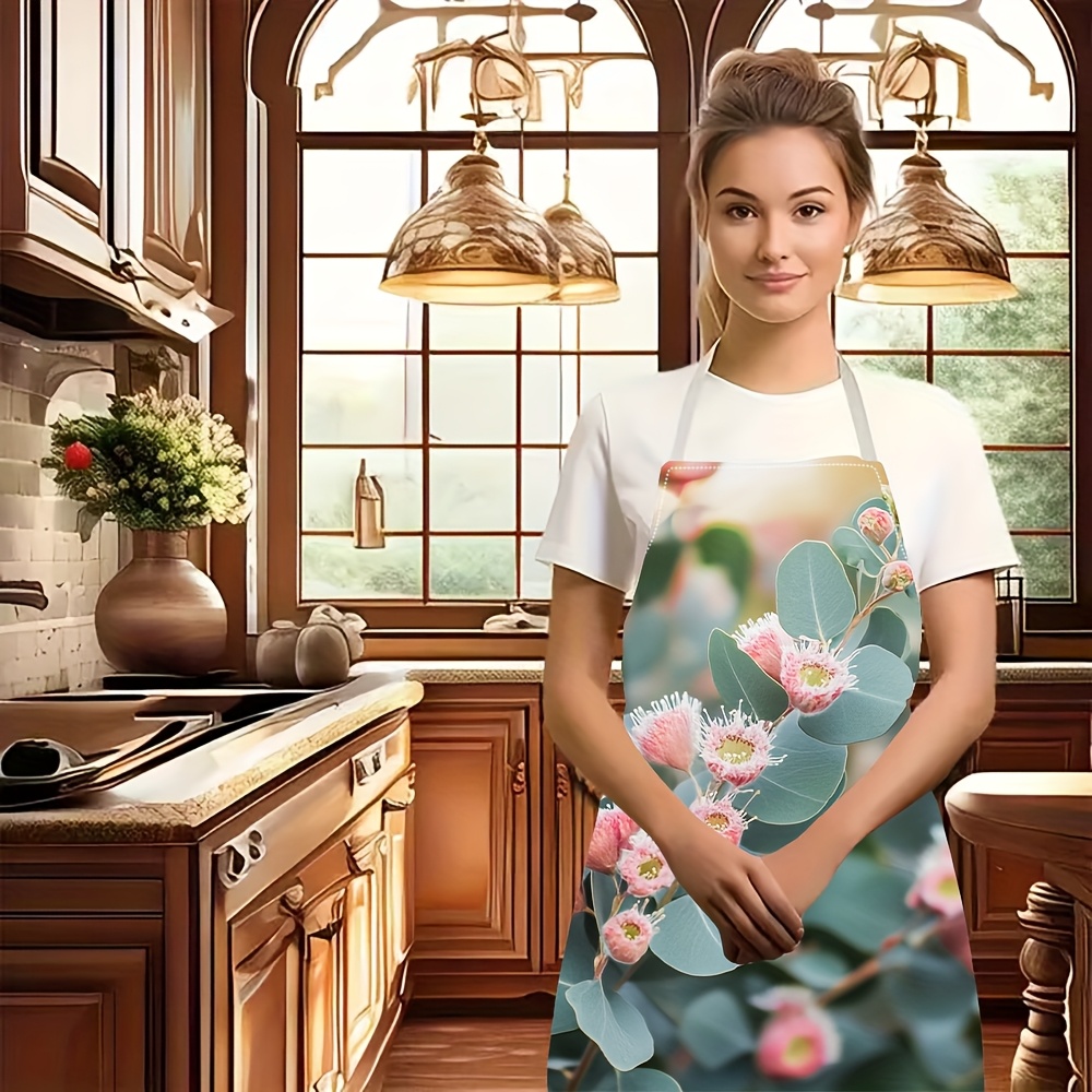 1pc Linen Apron Eucalyptus Flo - Home Cooking Ideas ulasan dan harga