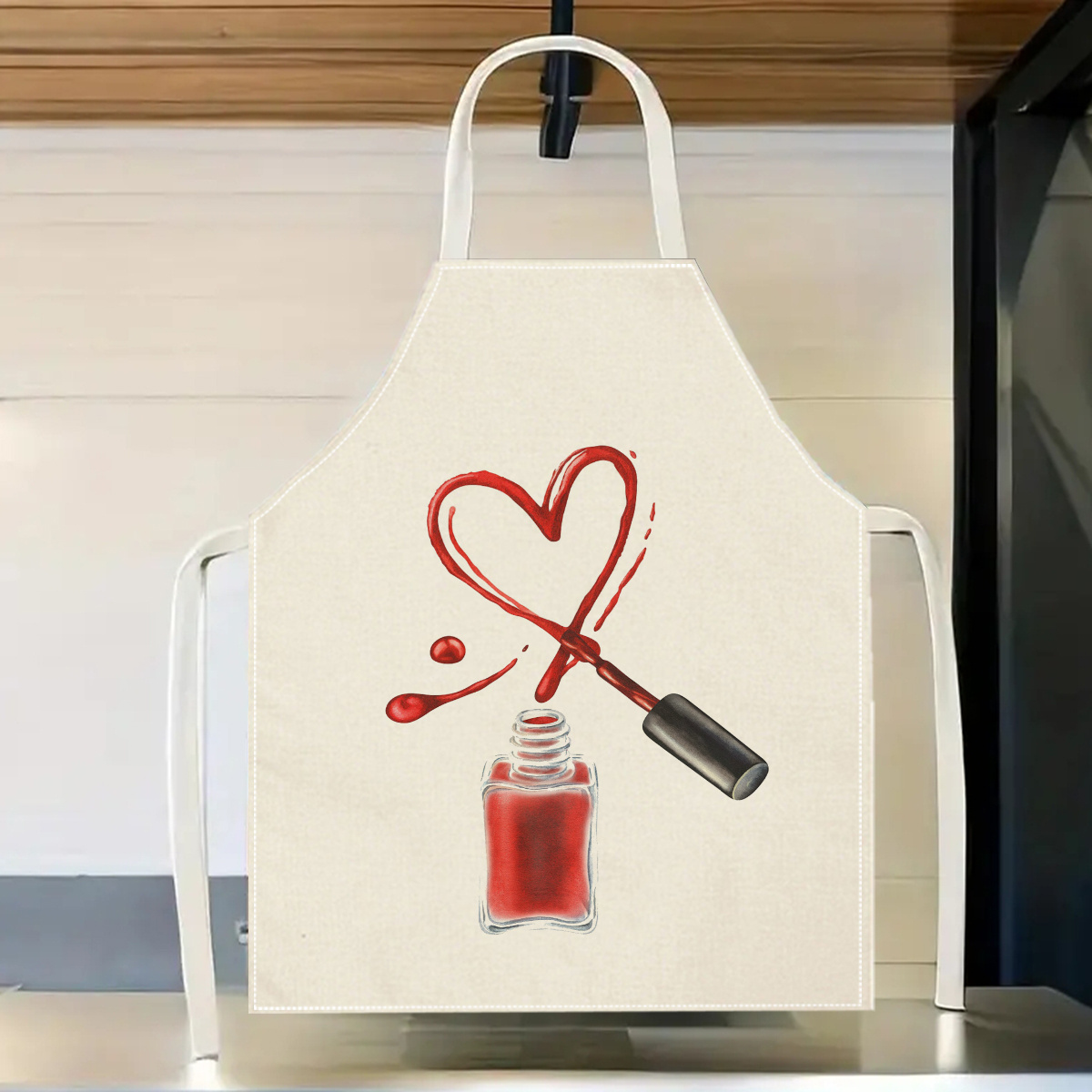 1pc Nail Polish Heart Apron Be - Home Cooking Ideas ulasan dan harga