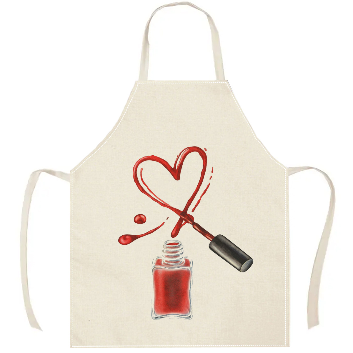 1pc Nail Polish Heart Apron Be - Home Cooking Ideas ulasan dan harga