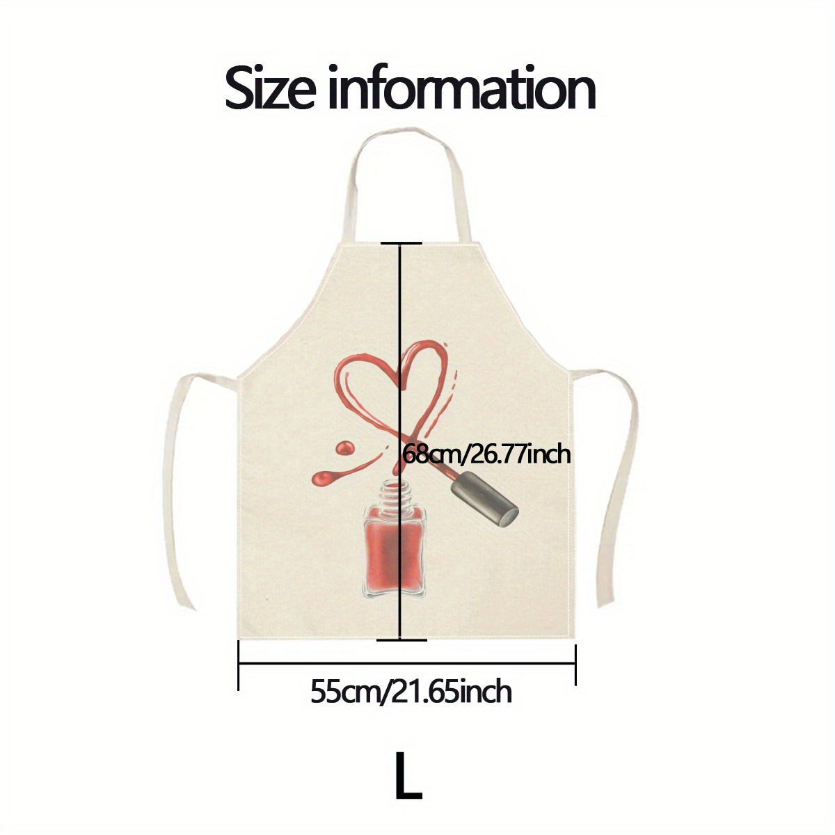 1pc Nail Polish Heart Apron Be - Home Cooking Ideas ulasan dan harga