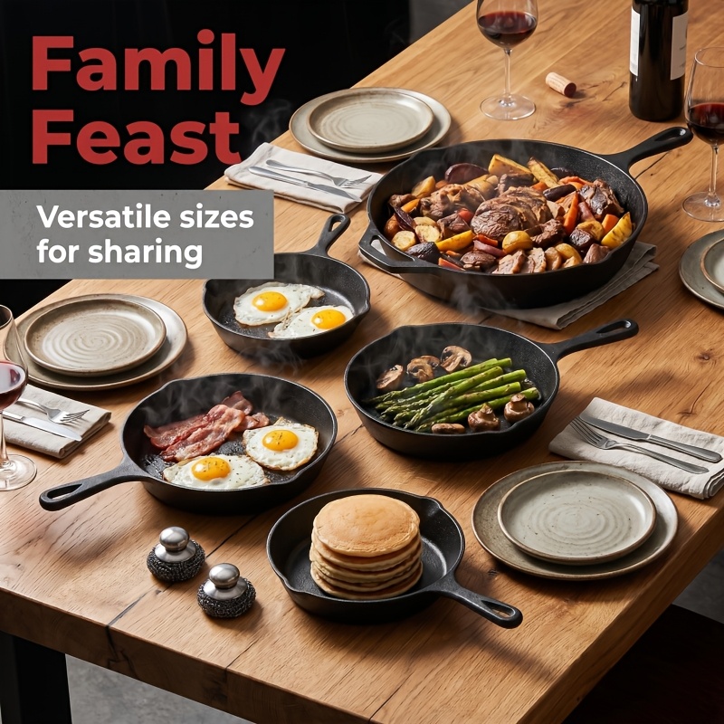 6-Piece Cast Iron Skillet Set  - Home Cooking Ideas ulasan dan harga