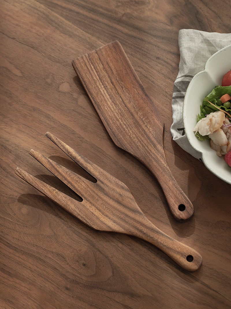 Wooden Salad Server, Wood Sala - Home Cooking Utensil Set ulasan dan harga