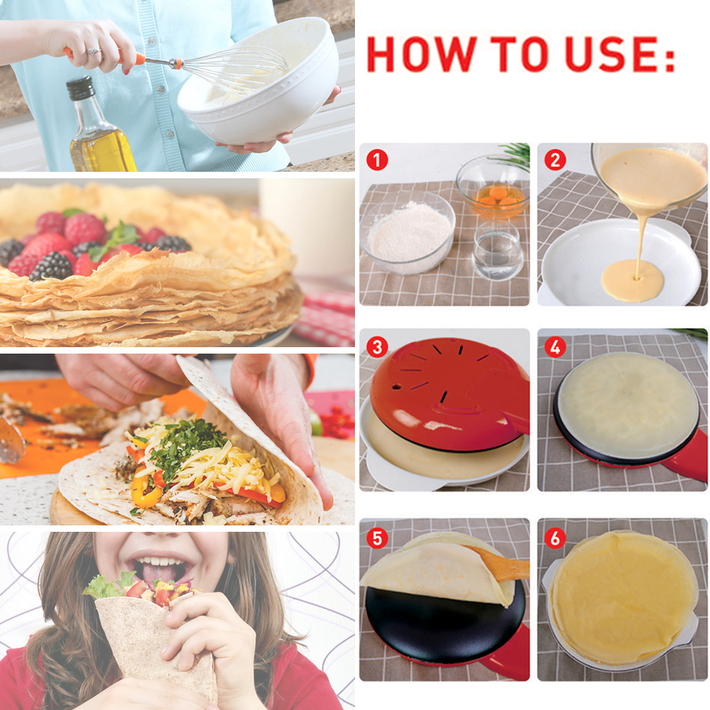 Electric Crepe Maker Pizza Pan - Home Cooking Oil Making Machine ulasan dan harga