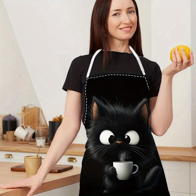 1pc Cute Black Cat with Coffee - Home Cooking Ideas ulasan dan harga