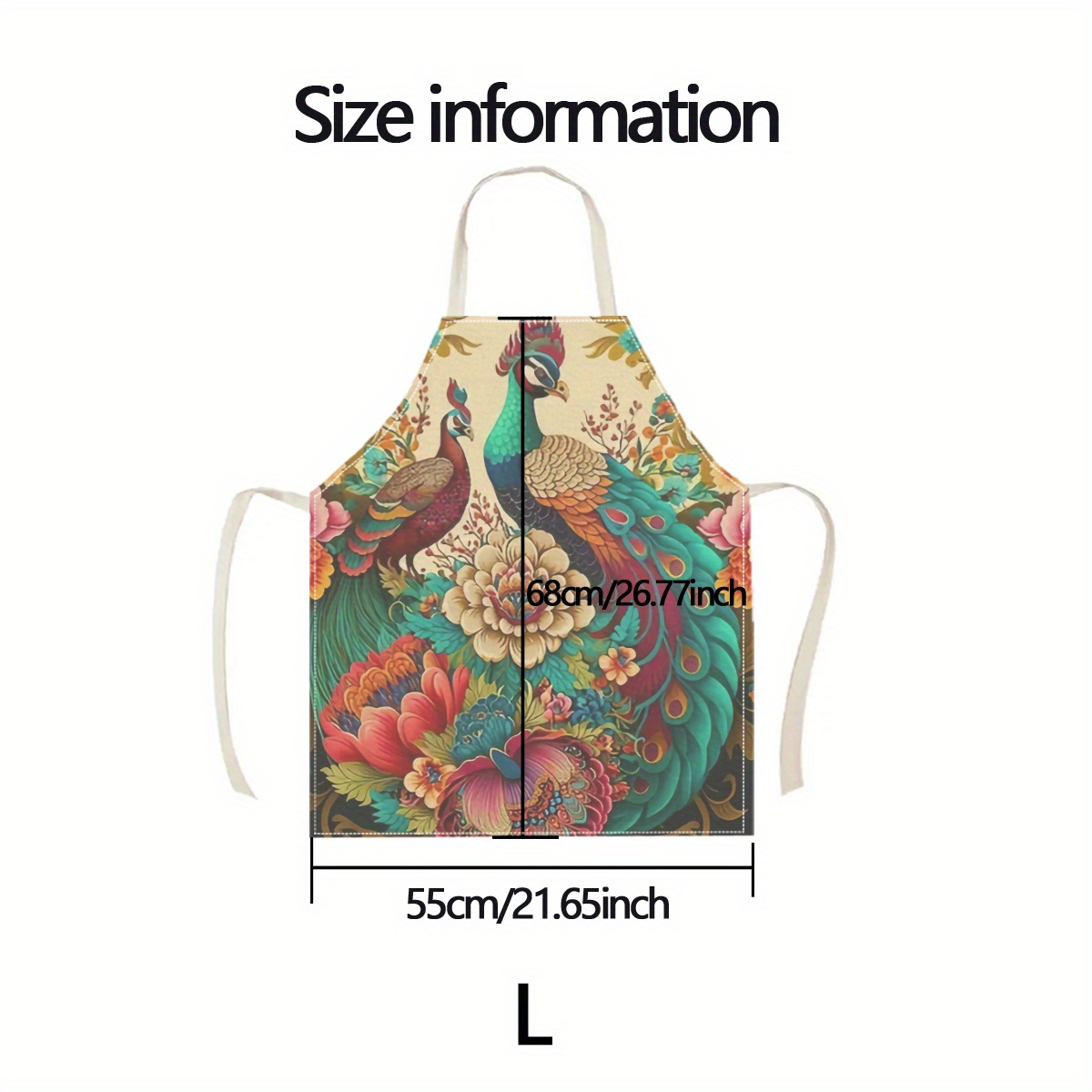 1pc Peacock Floral Apron Elega - Home Cooking Ideas ulasan dan harga