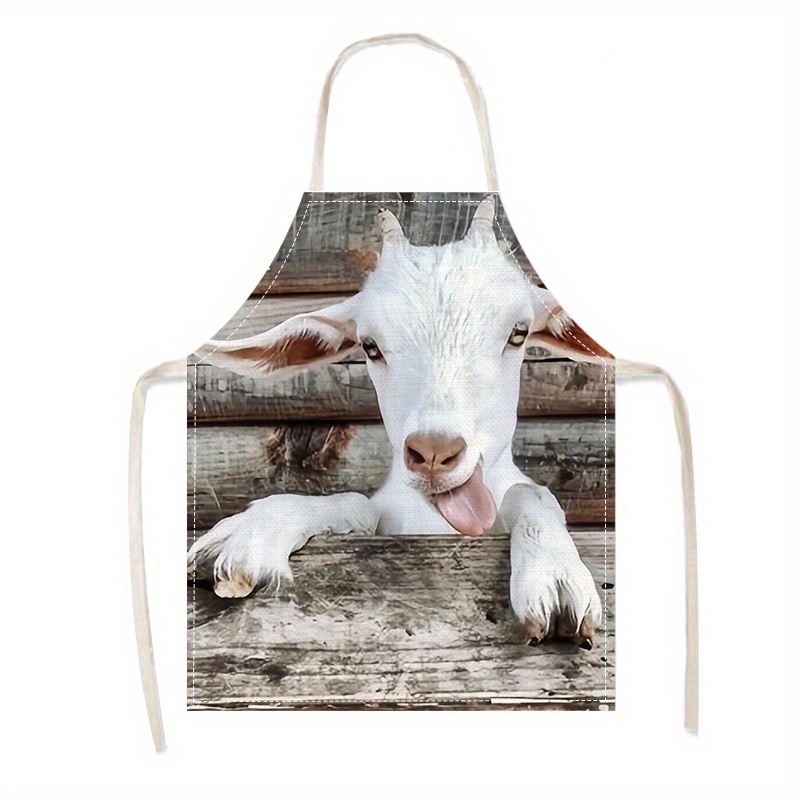Linen Apron Funny Goat Print K - Home Cooking Ideas ulasan dan harga