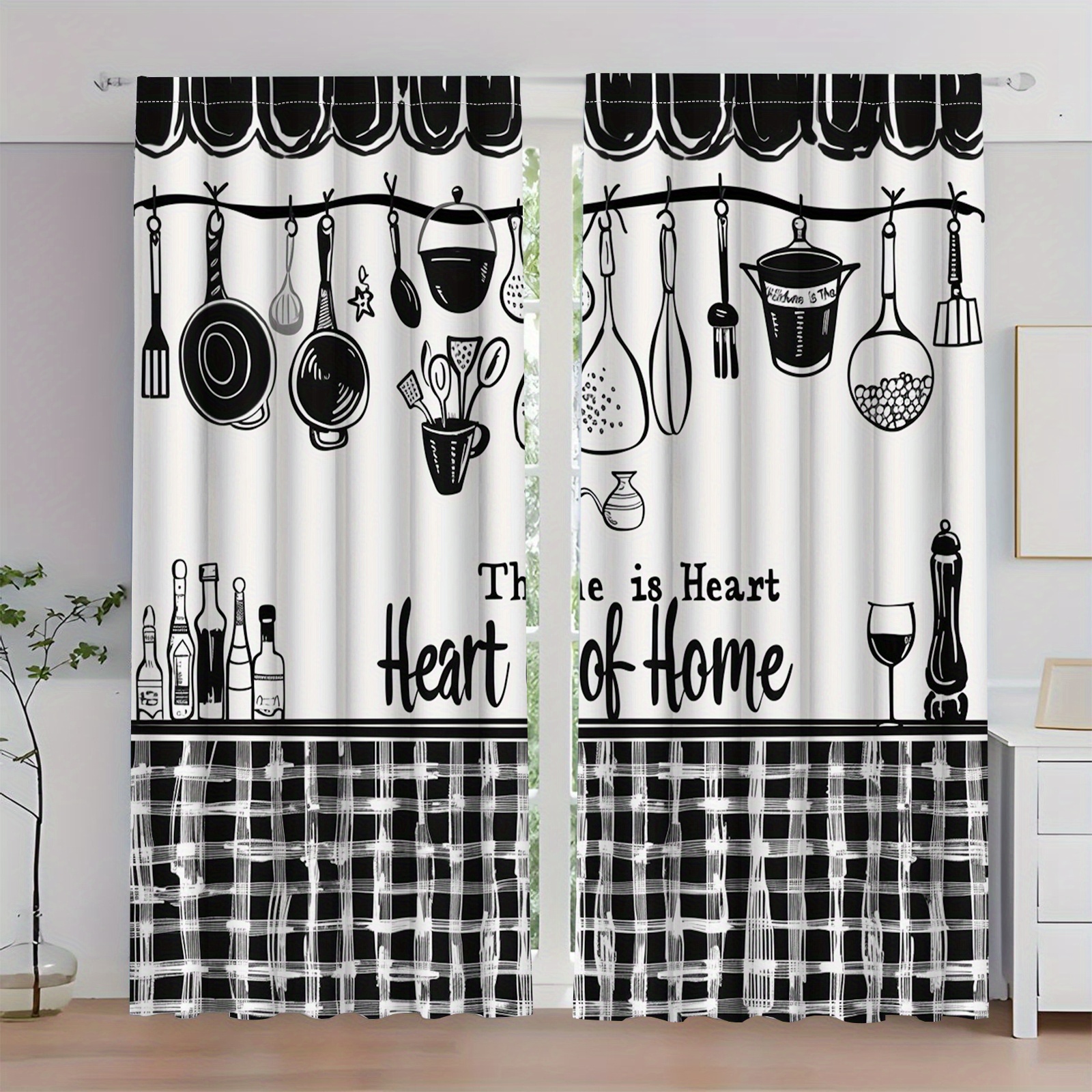 Kitchen Utensils Text Curtains - Home Cooking Youtube ulasan dan harga