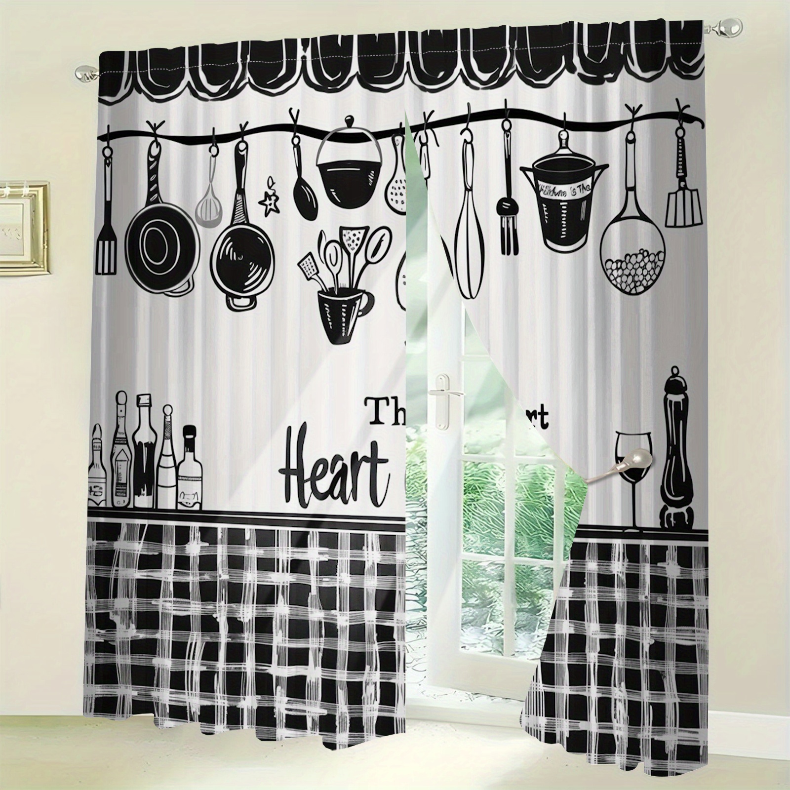 Kitchen Utensils Text Curtains - Home Cooking Youtube ulasan dan harga