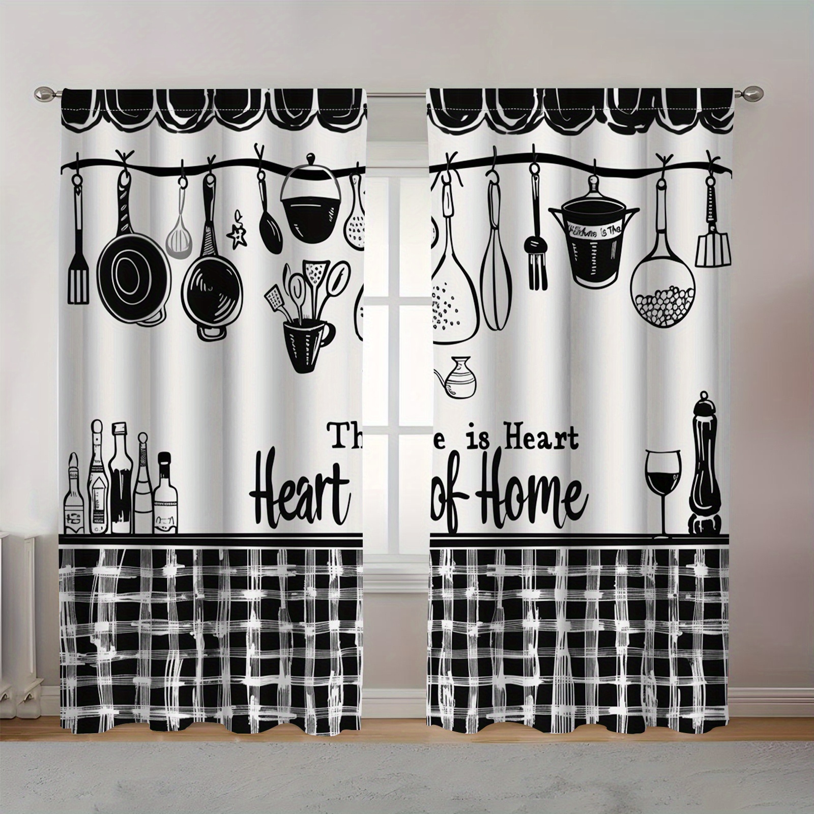 Kitchen Utensils Text Curtains - Home Cooking Youtube ulasan dan harga
