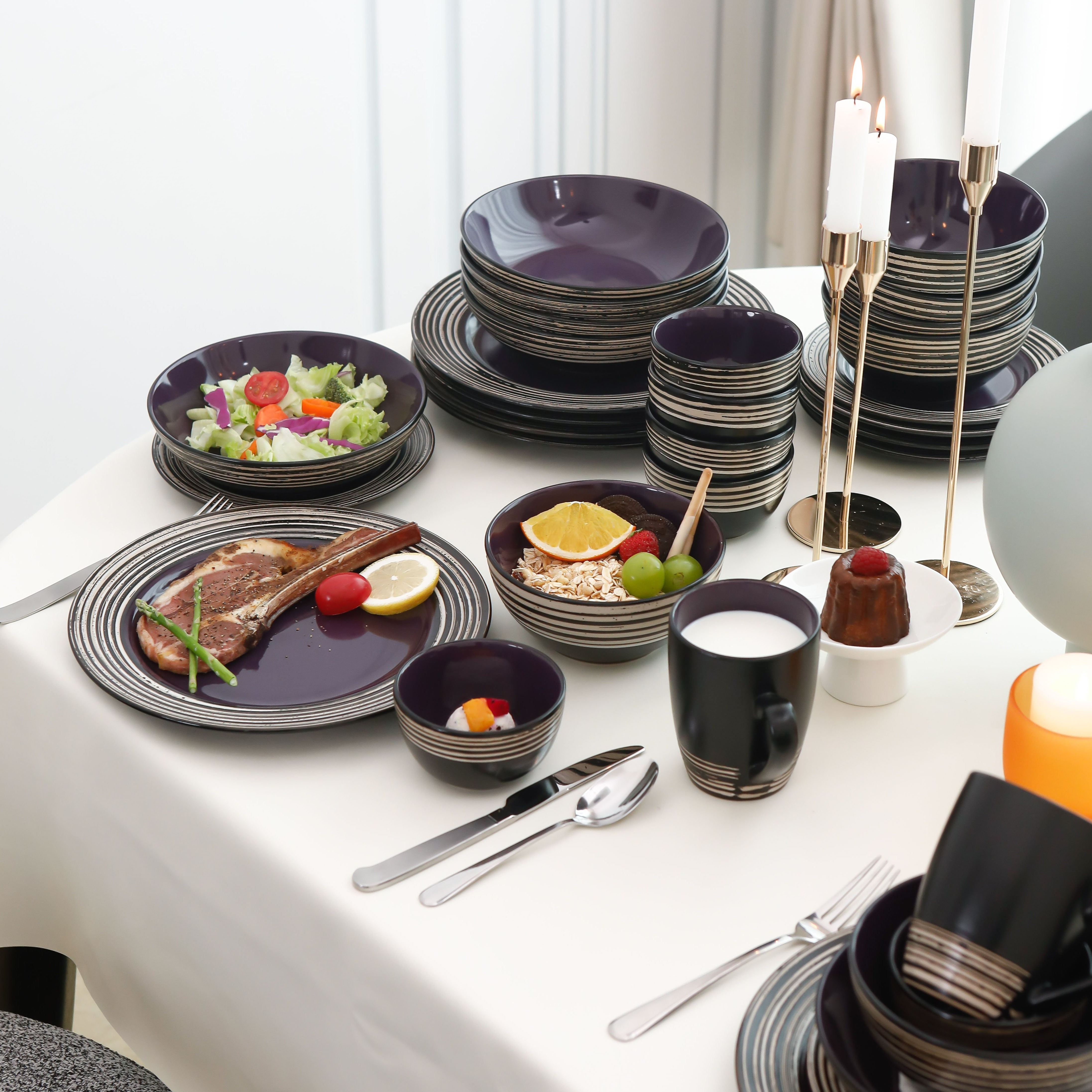 48pcs Stoneware Dinnerware Set - Home Cooking Ideas ulasan dan harga