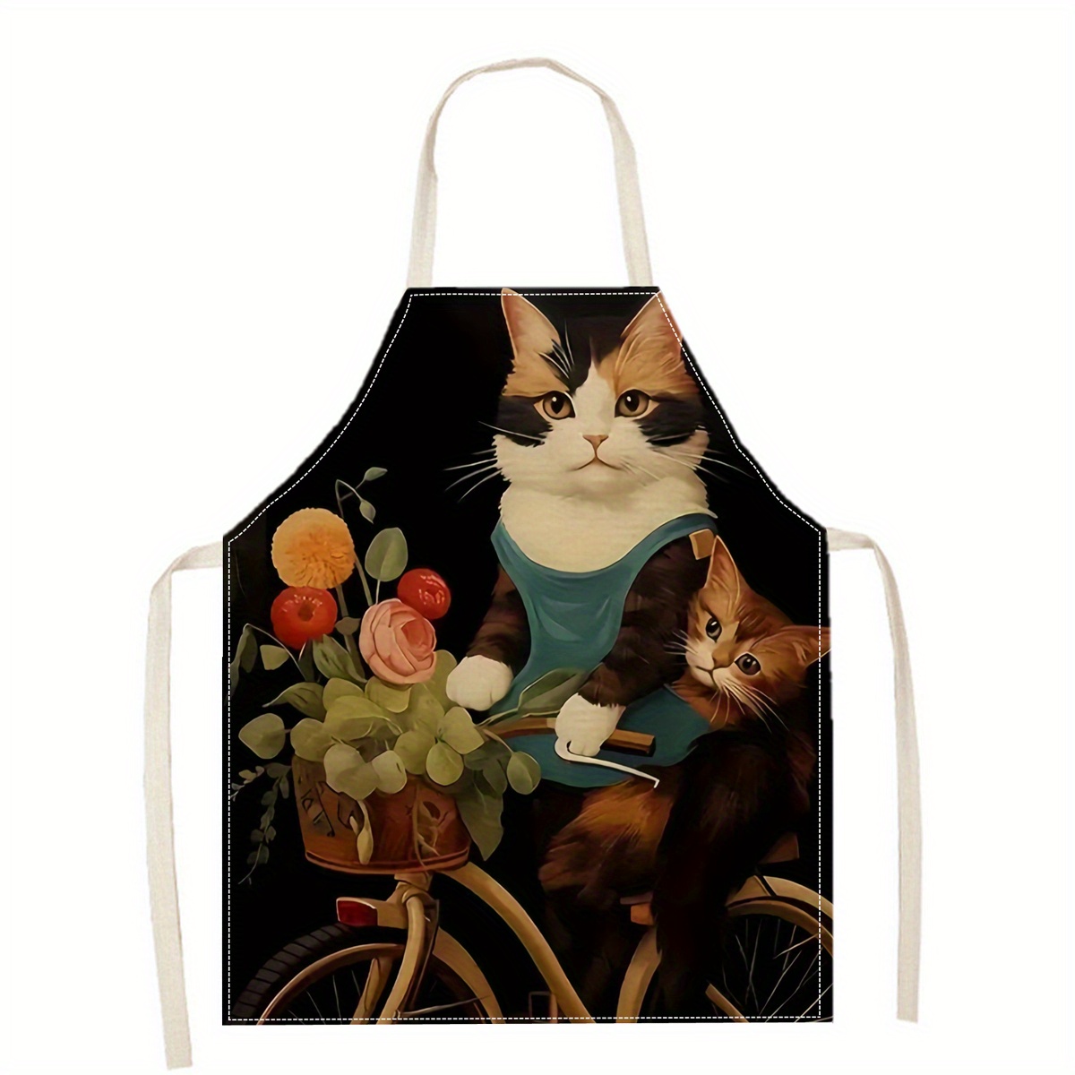 Linen Apron Funny Cat Sunglass - Home Cooking Ideas ulasan dan harga